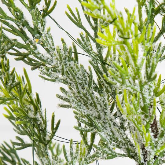 Nearly Natural 5ft. Pre-Lit Snowed Cypress Artificial Christmas Tree in Hyacinth Basket, Clear LED Lights